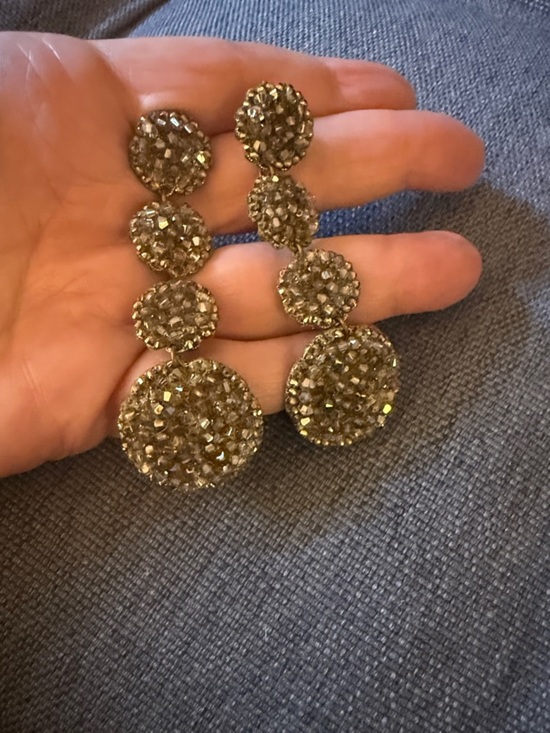Roni Blanshay Jewelry - Roni Blanshay Signed Crystal Mesh Multi Disc Dangle Earrings with Post Backing.